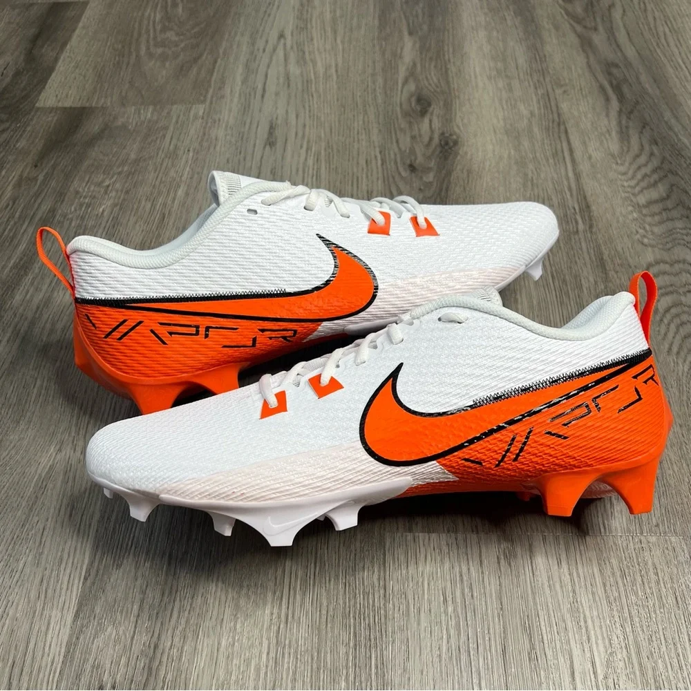 New Nike Vapor Edge Speed 360 2 White Brilliant Orange FQ4045-100 Cleats Size 15